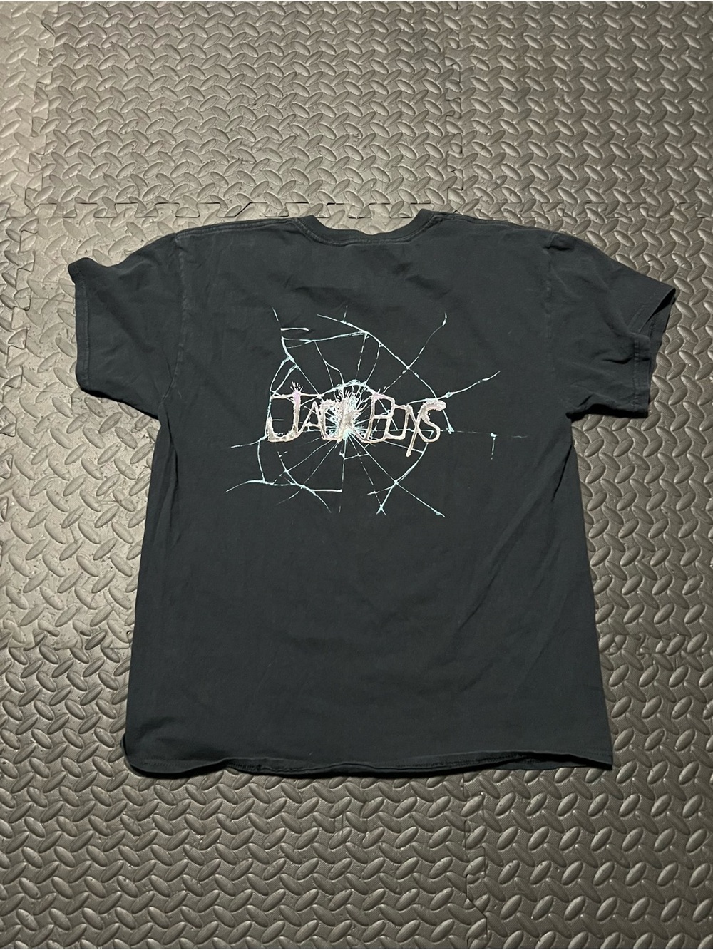 Scott Black Short Sleeve Tee with Cracked Glass Graphic